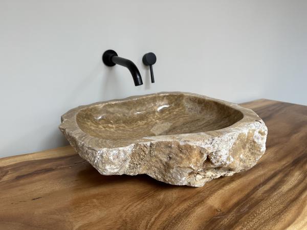 Marmor Onyx Naturstein Waschbecken Aufsatzwaschbecken 46x43 cm