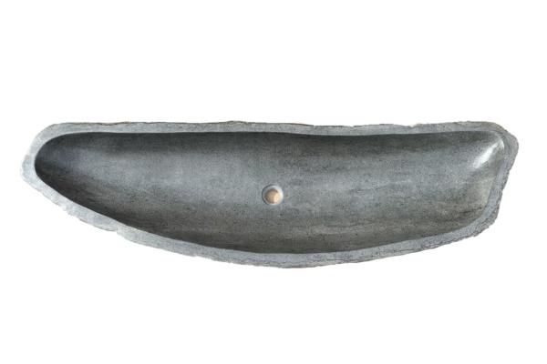 XXL Naturstein Waschbecken Aufsatzwaschbecken Flussstein 134x40cm