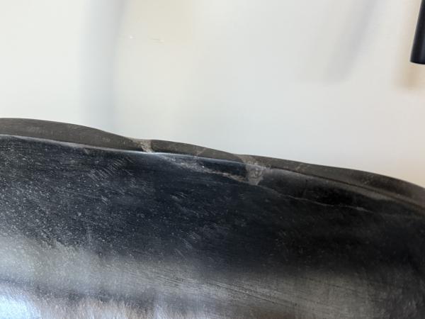 Naturstein Waschbecken Aufsatzwaschbecken Flussstein 43x37 cm