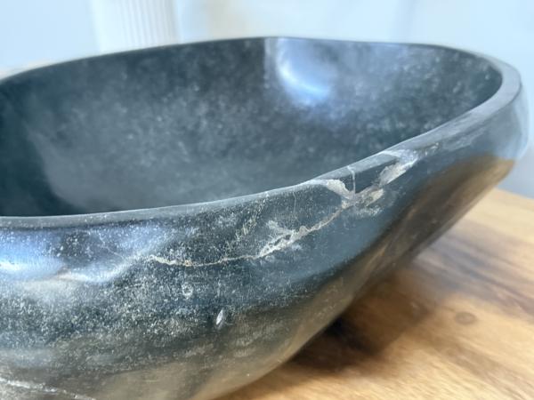 Naturstein Waschbecken Aufsatzwaschbecken Flussstein 43x37 cm