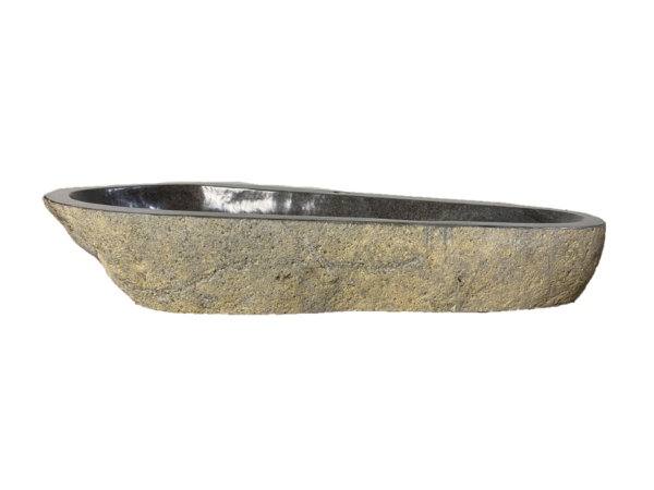 Naturstein Waschbecken Aufsatzwaschbecken Flussstein 100x46 cm